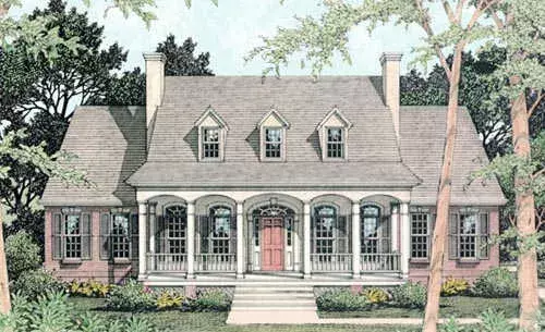 Southern house plans 47-134 - front exterior, 2,683 sq ft, 3 bed, 2 bath house plans | Monster House Plans