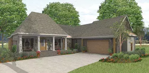 Southern house plans 47-137 - front exterior, 2,365 sq ft, 4 bed, 3 bath house plans | Monster House Plans
