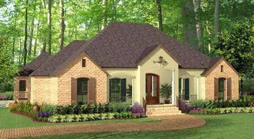 Traditional house plans 47-139 - front exterior, 2,613 sq ft, 3 bed, 2 bath house plans | Monster House Plans