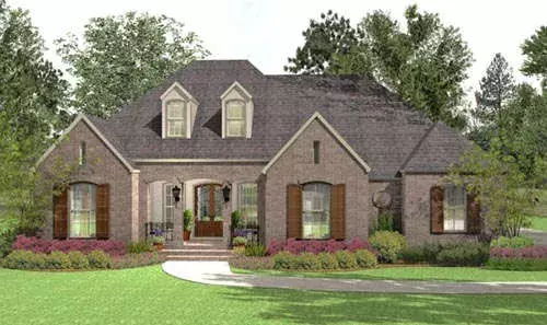 Traditional house plans 47-140 - front exterior, 2,280 sq ft, 4 bed, 2 bath house plans | Monster House Plans
