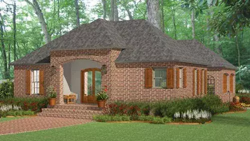 Traditional house plans 47-144 - front exterior, 1,686 sq ft, 3 bed, 2 bath house plans | Monster House Plans