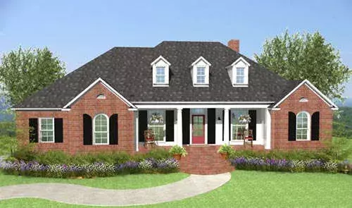 Traditional house plans 47-150 - front exterior, 1,990 sq ft, 3 bed, 3 bath house plans | Monster House Plans