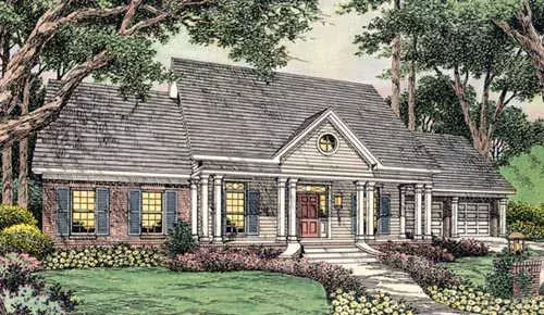 Southern house plans 47-155 - front exterior, 1,997 sq ft, 3 bed, 2 bath house plans | Monster House Plans