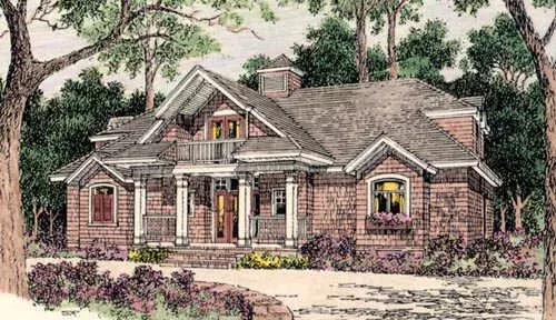 Traditional house plans 47-160 - front exterior, 2,622 sq ft, 3 bed, 3 bath house plans | Monster House Plans