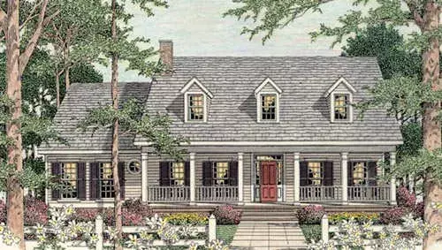 Country house plans 47-162 - front exterior, 1,680 sq ft, 3 bed, 2 bath house plans | Monster House Plans