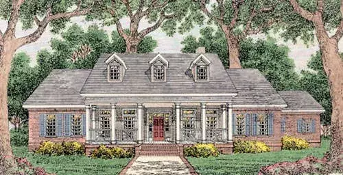 Southern house plans 47-165 - front exterior, 2,925 sq ft, 4 bed, 2 bath house plans | Monster House Plans