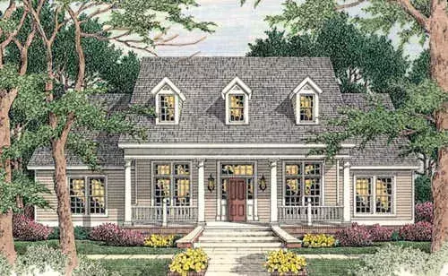 Southern house plans 47-166 - front exterior, 2,465 sq ft, 4 bed, 2 bath house plans | Monster House Plans