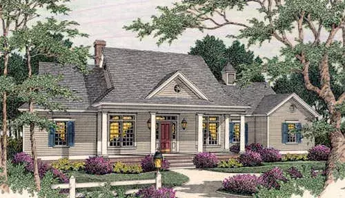Southern house plans 47-167 - front exterior, 2,360 sq ft, 4 bed, 2 bath house plans | Monster House Plans