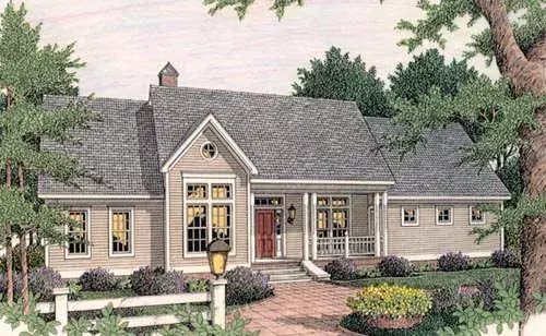 Traditional house plans 47-169 - front exterior, 2,093 sq ft, 4 bed, 2 bath house plans | Monster House Plans