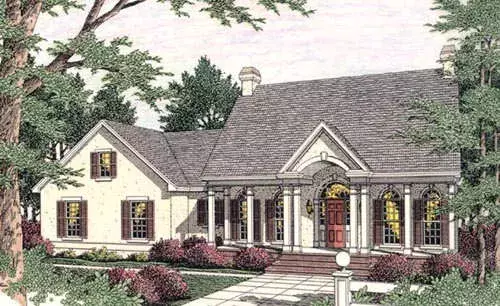 Southern house plans 47-174 - front exterior, 2,424 sq ft, 3 bed, 2 bath house plans | Monster House Plans