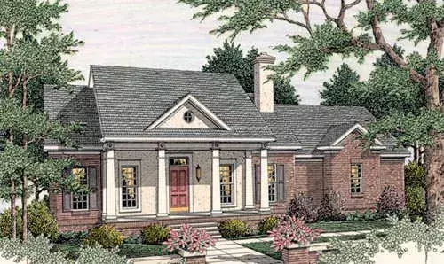 Southern house plans 47-176 - front exterior, 1,979 sq ft, 3 bed, 2 bath house plans | Monster House Plans