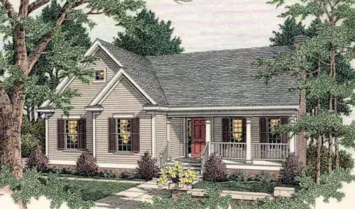 Country house plans 47-179 - front exterior, 1,806 sq ft, 3 bed, 2 bath house plans | Monster House Plans