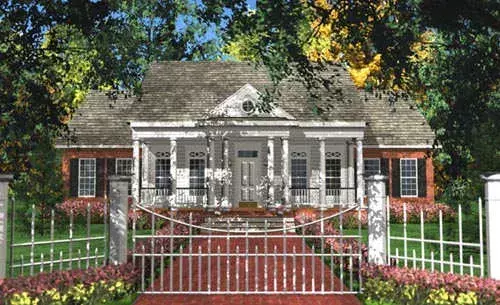 Southern Colonial house plans 47-180 - front exterior, 2,863 sq ft, 4 bed, 3 bath house plans | Monster House Plans