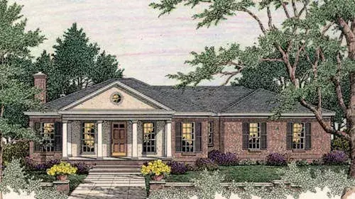 Traditional house plans 47-181 - front exterior, 1,854 sq ft, 3 bed, 2 bath house plans | Monster House Plans