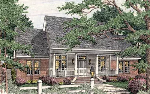 Southern house plans 47-188 - front exterior, 2,555 sq ft, 4 bed, 2 bath house plans | Monster House Plans