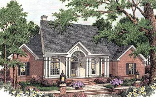 Southern house plans 47-192 - front exterior, 2,570 sq ft, 3 bed, 2 bath house plans | Monster House Plans