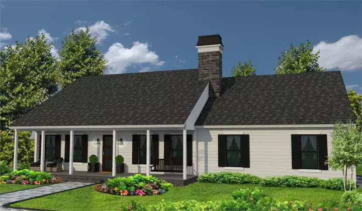 Country house plans 47-197 - front exterior, 1,592 sq ft, 3 bed, 2 bath house plans | Monster House Plans