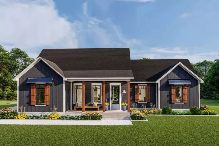 Country house plans 47-200 - front exterior, 1,936 sq ft, 3 bed, 2 bath house plans | Monster House Plans