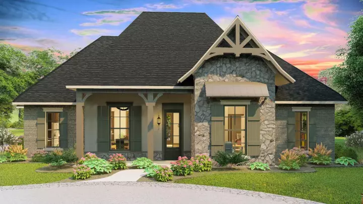 Craftsman house plans 47-209 - front exterior, 2,298 sq ft, 4 bed, 2 bath house plans | Monster House Plans