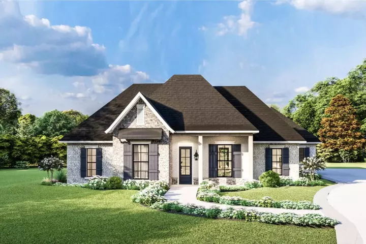Southern house plans 47-309 - front exterior, 2,298 sq ft, 4 bed, 2 bath house plans | Monster House Plans