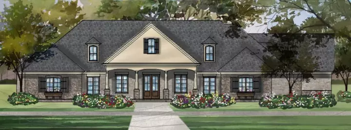 Southern house plans 47-358 - front exterior, 4,110 sq ft, 3 bed, 3 bath house plans | Monster House Plans