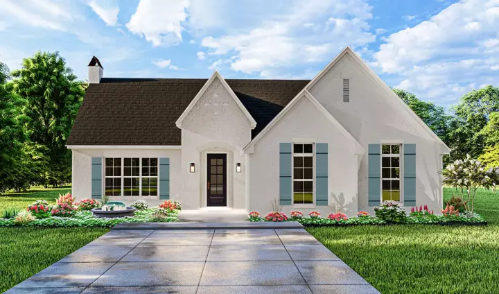 European house plans 47-364 - front exterior, 1,769 sq ft, 3 bed, 2 bath house plans | Monster House Plans