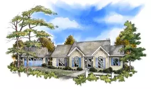 Southern house plans 48-104 - front exterior, 1,823 sq ft, 3 bed, 2 bath house plans | Monster House Plans