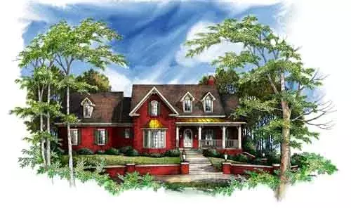 Southern house plans 48-108 - front exterior, 2,605 sq ft, 3 bed, 3 bath house plans | Monster House Plans