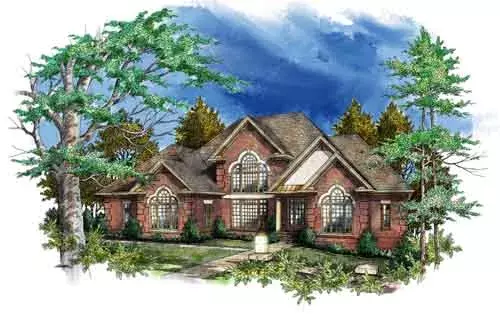 Traditional house plans 48-115 - front exterior, 3,668 sq ft, 4 bed, 3 bath house plans | Monster House Plans