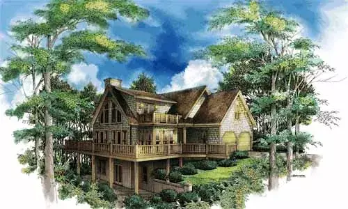 Country house plans 48-117 - front exterior, 1,901 sq ft, 3 bed, 2 bath house plans | Monster House Plans