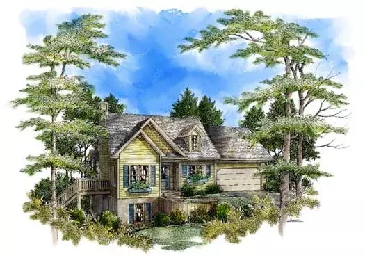 Southern house plans 48-123 - front exterior, 1,655 sq ft, 3 bed, 2 bath house plans | Monster House Plans