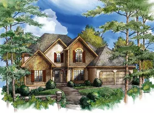 French Country house plans 48-133 - front exterior, 2,270 sq ft, 3 bed, 2 bath house plans | Monster House Plans