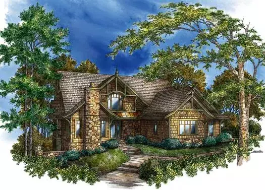 Craftsman house plans 48-138 - front exterior, 2,662 sq ft, 2 bed, 2 bath house plans | Monster House Plans