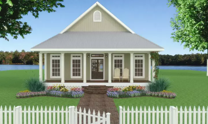 Country house plans 49-109 - front exterior, 1,292 sq ft, 2 bed, 2 bath house plans | Monster House Plans