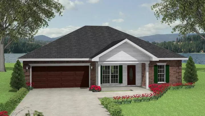 Traditional house plans 49-120 - front exterior, 1,500 sq ft, 3 bed, 2 bath house plans | Monster House Plans