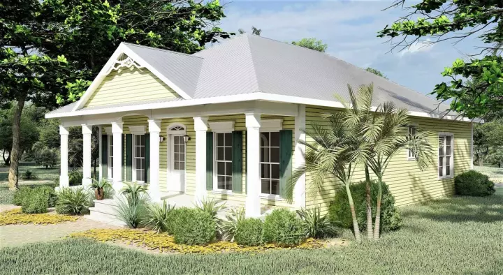 Southern house plans 49-124 - front exterior, 1,587 sq ft, 3 bed, 2 bath house plans | Monster House Plans