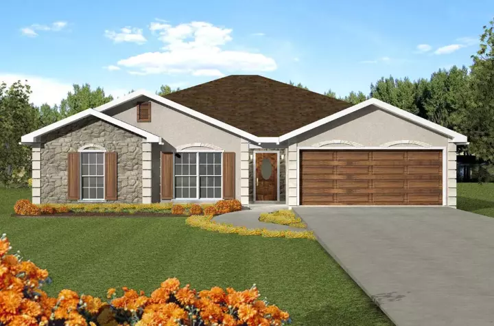 Traditional house plans 49-125 - front exterior, 1,609 sq ft, 3 bed, 2 bath house plans | Monster House Plans