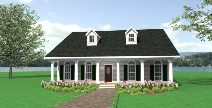 Southern house plans 49-130 - front exterior, 1,716 sq ft, 3 bed, 2 bath house plans | Monster House Plans
