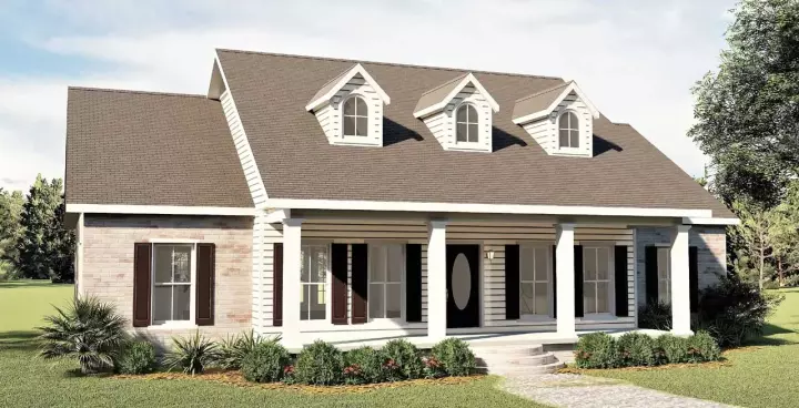 Country house plans 49-134 - front exterior, 1,785 sq ft, 3 bed, 2 bath house plans | Monster House Plans