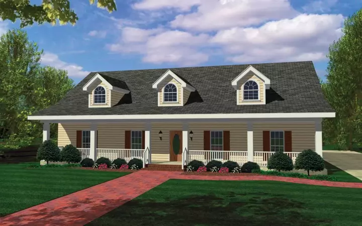 Country house plans 49-139 - front exterior, 1,856 sq ft, 4 bed, 3 bath house plans | Monster House Plans