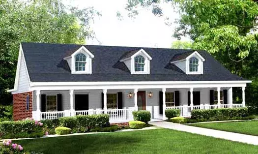 Southern house plans 49-150 - front exterior, 2,156 sq ft, 4 bed, 3 bath house plans | Monster House Plans