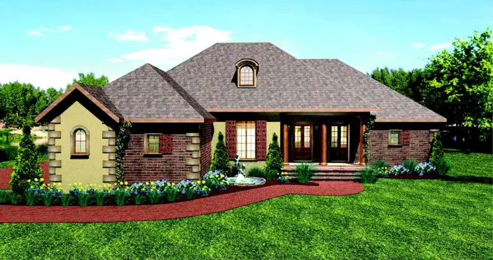 Traditional house plans 49-154 - front exterior, 2,197 sq ft, 3 bed, 2 bath house plans | Monster House Plans