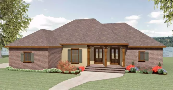 Traditional house plans 49-158 - front exterior, 2,291 sq ft, 3 bed, 2 bath house plans | Monster House Plans