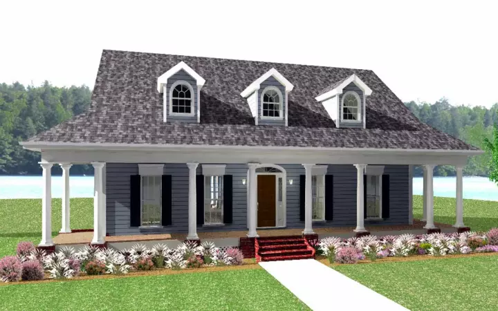 Country house plans 49-161 - front exterior, 2,337 sq ft, 3 bed, 2 bath house plans | Monster House Plans