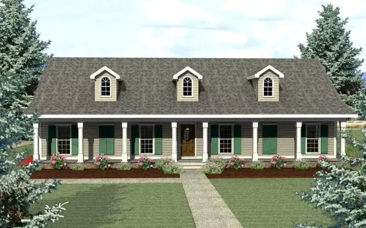 Southern house plans 49-166 - front exterior, 2,435 sq ft, 4 bed, 2 bath house plans | Monster House Plans