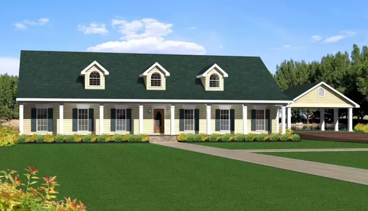 Southern house plans 49-172 - front exterior, 2,492 sq ft, 4 bed, 3 bath house plans | Monster House Plans