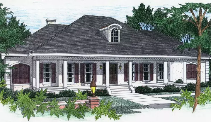 Southern house plans 49-174 - front exterior, 2,605 sq ft, 4 bed, 3 bath house plans | Monster House Plans