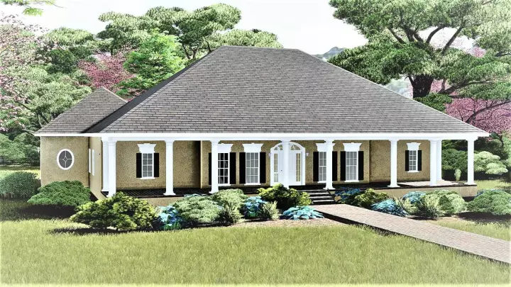 Southern house plans 49-178 - front exterior, 2,775 sq ft, 3 bed, 3 bath house plans | Monster House Plans