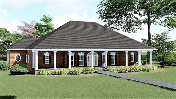 Southern house plans 49-179 - front exterior, 2,775 sq ft, 3 bed, 3 bath house plans | Monster House Plans