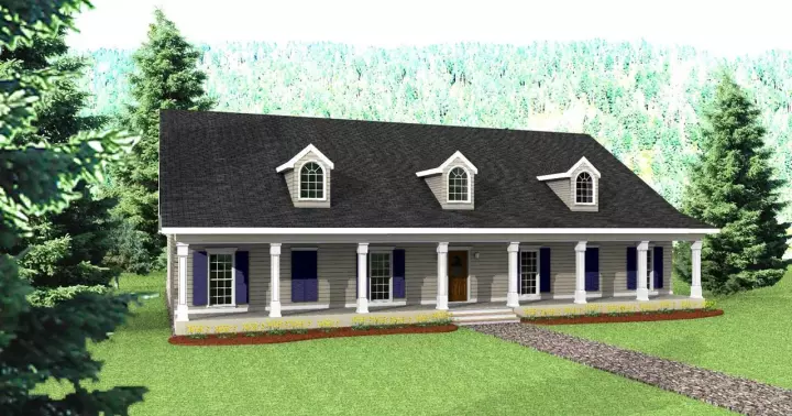 Southern house plans 49-180 - front exterior, 3,029 sq ft, 4 bed, 3 bath house plans | Monster House Plans
